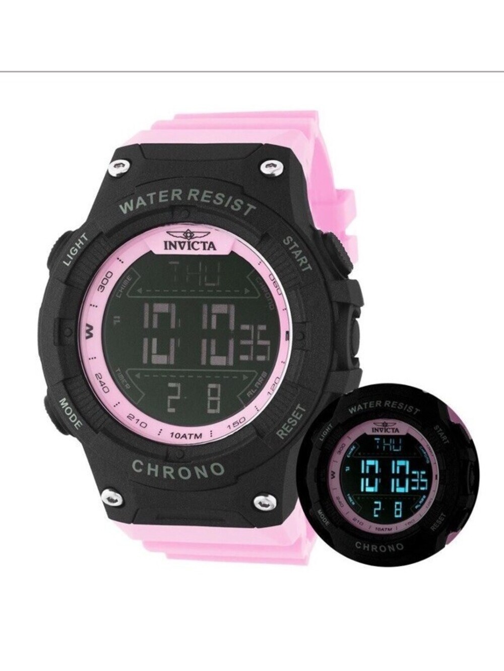 Invicta Racing Burnout Digital Men's Chronograph Watch - 52mm. Pink 🔥 48051